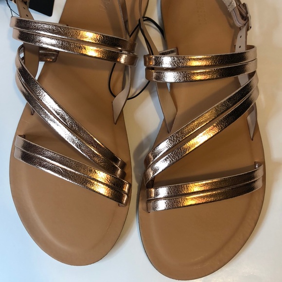 Rose Gold Faux Leather Strappy Sandals - Picture 5 of 6